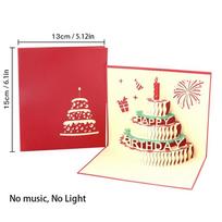 Pop Up 3D Music Light Birthday Cards Foldable Blessing Cake Holiday Card  All Ages Style 6