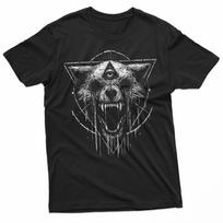 Blind Wolf Gothic Dark Art Graphic T-Shirt S įvairiaspalvis
