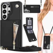 Crossbody wallet case for Samsung Galaxy S26 Ultra with zippered pocket and PU leather lanyard juoda