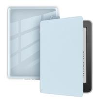 Auto Wake/Sleep e-Reader Case Wear Resistant Leather Acrylic Back Cover Smart for Kindle Paperwhite 2024 (12th Gen) 7 inch dangaus mėlyna spalva