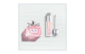 DIOR Enchanting Lip Gloss Dior Addict Eau De Parfum Set Eau De Parfum EDP Peony Rose Peach Vanilla Dior J'adore Eau De Parfum 30ml+Lip Balm #001 Pink