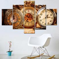 5 vienetų sienų menas, drobė, tapyba Retro kišeninis laikrodis Plakatas Šiuolaikinės svetainės nuotraukos Namų dekoravimas Modulinis karkasas 20X35 20X45 20X55cm