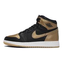 Air Jordan 1 Retro High OG GS Black Gold Kids Sneakers Metallic-Gold Sail FD1437-071 38.5