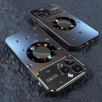 Prabangi titano spalvos stiklinė langelio magnetinė belaidžio įkrovimo telefono dėklo dangtelis iPhone 11 juoda