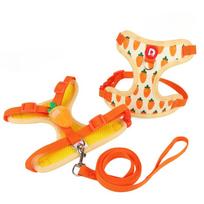New dog leash small dog chest strap fruit printed dog walking rope reflective pet chest strap S oranžinė