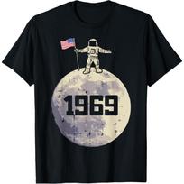 Astronaut Moon US Flag 1969 Space Apollo 11 Men Women Kids T-Shirt S juoda