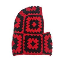 Knit Balaclava Head Cover with Neck Warmer for Outdoor Sports Knit Hat with Ear Oversized Headgear Hat for Winter raudona