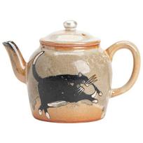 Good-Japanese Wood-Fired Porcelain Handmade Cat Teapot Pot Tea Maker Kettle Tea Filter