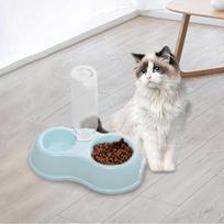 Bowl Set for Pets with Water Dispenser And Food Station Cats Dogs mėlyna