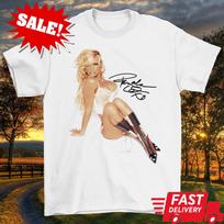 Signed Pamela Anderson Cowgirl Cool WHITE Cotton  Full SiZe S-5XL Unisex T-Shirt XL