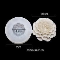 1vnt. 8,8 cm 3D bijūnų gėlių silikoninės formos torto formos vestuvių dekoravimo įrankis balta