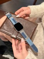 Superior Leather loop band For Apple Watch women 44mm 40 45 41 49 42 38 Series 11 10 9 8 SE 7 6 5 4 3 Strap 38mm40mm41mm mėlyna