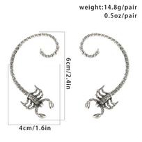 Dark Contour Scorpion Curved Stud Earrings, Hip Hop Personality Metal Three-Dimensional Ear Bone Clip Ear Hanging