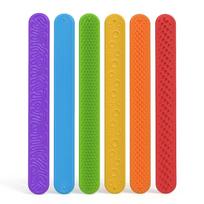 6 vnt. Fidget žaislai, pliaukštelėjimo apyrankės, tekstūrinis silikoninis sensorinis žaislas vaikams, autizmui, raminantis sensorinis žaislas specialiųjų poreikių turintiems žmonėms, Fidgets