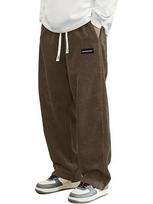 Men's Corduroy Casual Drawstring Wide-Leg Sports Pants L povo mėlyna spalva