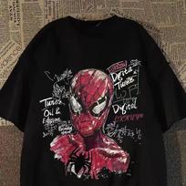 Spider-Man Sketch Graffiti Oversized T-Shirt, Marvel Superhero Graphic Tee, Unisex Casual Top 4XL