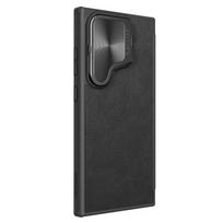 Nillkin dėklas Samsung Galaxy S24 Ultra, flip odinis dėklas su slankiu kameros dangteliu ir galiniu laikikliu For Galaxy S24 Ultra juoda