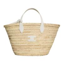 Celine Teen Triomphe Pirkinių krepšys Palmių lapų rankinė Moteriškos rankinės Baltas L104F3E95.01BC Basic Set (Bag+Dust Bag)