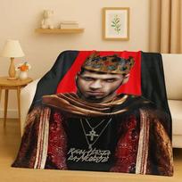 HD Anuel AA Real Hasta La Muerte Rapper Flannel Blanket,Ultra Soft Warm Plush Throw for Home Bedroom Bed Sofa Cover Kids Picnic 75x90cm