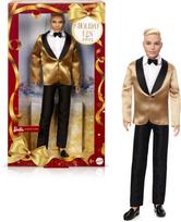 Barbie Holiday Ken Blonde Signature Black Doll House for Pretend Play Gold JGK55 Dress-Up & (Ages 6+)