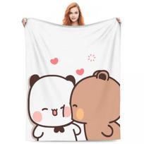 Bubu Dudu Super Soft Blanket Kawaii Bear Travelling Throw Blanket Winter Printed Custom Flannel Bedspread Sofa Bed Cover 75cmx90cm