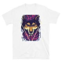 Wolf Angry Gangster Smoking Retro Graphic T-Shirt S