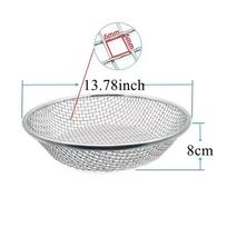13.78-inch Soil Sifter Round Dual Mesh Sand Sieve Stainless Steel Thickened Iron Sieve