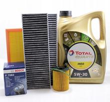 Filtry+Olej Total 5W30 5L Peugeot 3008 1.6Bluehdi