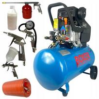 Kompresor Olejowy 50L Sprężarka Powietrza + Zestaw Kit 3,8Km 8 Bar 210L/Min