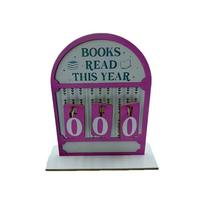 Eco-Friendly Wooden Reading Challenge Tracker Handmade DIY Reading Book Signage Retro Household Reading Book Recorder Bookworm