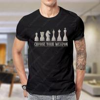Chess Pieces Themed TShirt Choose Your ... Funny Print Tops Perfect Cool Player Men Women Cotton Regular Short Sleeve Gifts S įvairiaspalvis