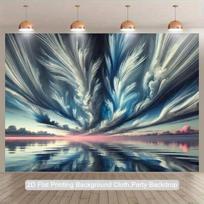 2D Sunset Ocean Reflection Backdrop Nature Party Photo Studio Background 47.2x31.5inch/120*80cm