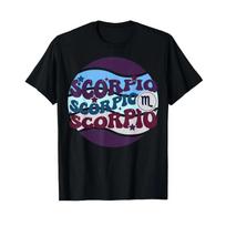 Sternzeichen Skorpion Retro Astrologie Wave Grafik Schild T Shirt vintage Washed Breathable Comfortable Top For Everyday Wear S įvairiaspalvis
