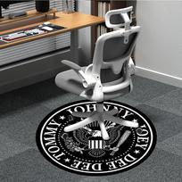 The Ramones Office Round Area Rug, Indoor Mat Suitable For Office, Under Office Chairs Bedroom Living Room Home Decor, DT1212086 80cm by 80cm