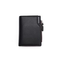 Waterproof PU Leather Wallet Zipper Business Card Holder Retro Men Coin Purse  Business juoda