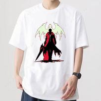 Camisetas Devil May Cry Camiseta De Manga Corta Vintage Cartoon Game Y2k Clothes Cotton Crewneck Trendy Cool Tee Goth Tops S įvairiaspalvis