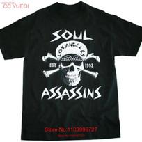 Soul Assassins Band Tour Cotton Black Full Size T Shirt vintage Washed Unisex graphic fashion streetwear Slightly Breathable S įvairiaspalvis