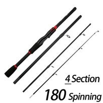 Carbon fiber fishing rod 1.8m 2.1m 5 Speed Casting 4 Speed Spinning Rod Ultralight Carbon Fiber Fishing Rod for Freshwater Travel 180-4 Section-Cast black