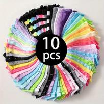 Candy-Colored Ankle Socks for Women, Ultra-Soft Comfort Knit Short Socks, Gift-Ready Set, 10 Pairs, 5 Pairs One Size