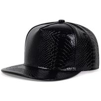 Women Python Pattern Leather Hip-Hop Hats Spring Autumn Outdoor Use Adjustable Casual Baseball Caps Sunscreen Hat For Men And