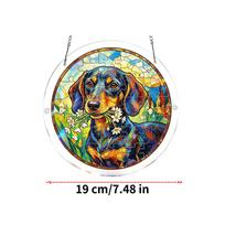 Suncatcher Ornament Realistic Acrylic Dachshund 7.48in Cute Dog Wall Ornament For Door Home Living Room Bedroom Entryway Garden