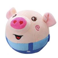 USB Rechargeable Plush Pet Toy Music Vibration Bouncing Jump Ball Interactive Cartoon Pig Dog Chew Toy