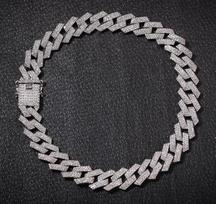 THE BLING KING 20mm Prong Cuban Link Chains Necklace Fashion Hiphop Jewelry 3 Row Rhinestones Iced Out Necklaces For Men 7inch Bracelet