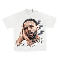 Summer Hot Selling Basketball Superstar Curry Goodnight Pattern Cotton T-shirt, Adult and Children's Fashionable Sportswear S įvairiaspalvis