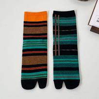 Women's Unique Two-toe Socks For Flip-flops, Japanese-style Wooden Clogs Mid-calf Cotton Socks One Size
