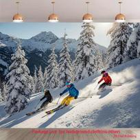 2D Sunny Alpine Skiing Backdrop Snowy Mountain Winter Wonderland 47.2x31.5inch/120*80cm