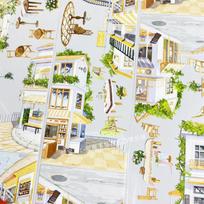 Washi Pet Tape A703 Gan Xiaozhu Landscape Chi Leisure Antique Scrapbook Collage Diy Cards Sticker Diy Card