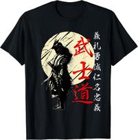 Bushido Code Samurai Japanese Warrior Kanji Gift Unisex T-Shirt S įvairiaspalvis