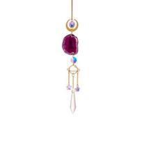 Faux Crystal Pendant Shiny Creative Shape Easy to Hang Long Lasting Exquisite Gift Multicolor Agate Rough Faux Crystal Sun Catcher Window Decor violetinė