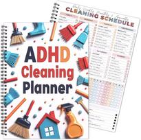 ADHD Cleaning Planner Annual Household Cleaning Schedule Organizer Daily Weekly Monthly Cleaning Checklist Notebook with Spiral Binding One Size